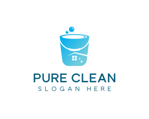 Bucket Home Cleaning Products logo design