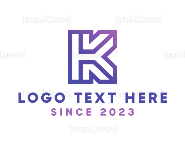 Company Letter K Outline Logo