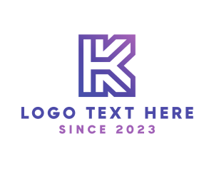 Initial - Company Letter K Outline logo design