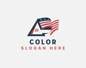 Apartment - American Flag Property logo design