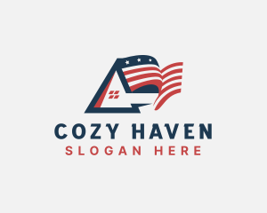 Hostel - American Flag Property logo design