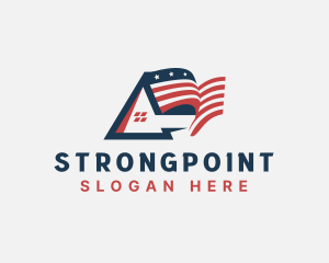 Hostel - American Flag Property logo design