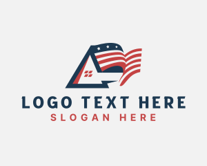 Village - American Flag Property logo design