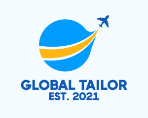 Global Travel Airplane logo design