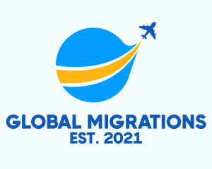 Global Travel Airplane logo design