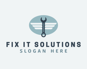 Repairman - Wrench Tool Repairman logo design