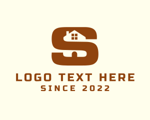 Apartment - Brown House Letter S logo design