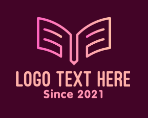 Library - Pencil Open Book logo design
