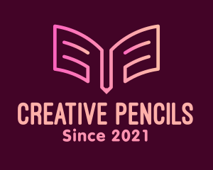 Pencil Open Book logo design