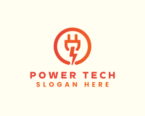 Power Plug Electricity logo design