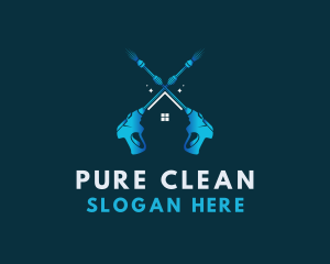 Pressure Washing Home Cleaning logo design