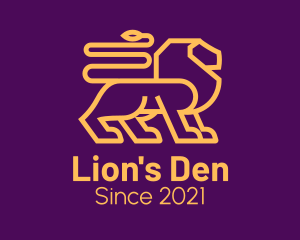 Golden Minimalist Lion logo design