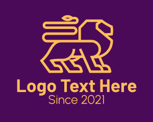Animal - Golden Minimalist Lion logo design