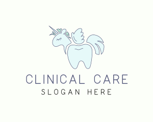 Tooth Unicorn Horse logo design