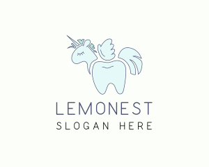 Wing - Tooth Unicorn Horse logo design