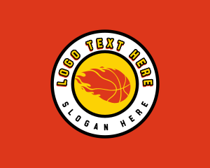 Flame - Flaming Basketball Varsity logo design