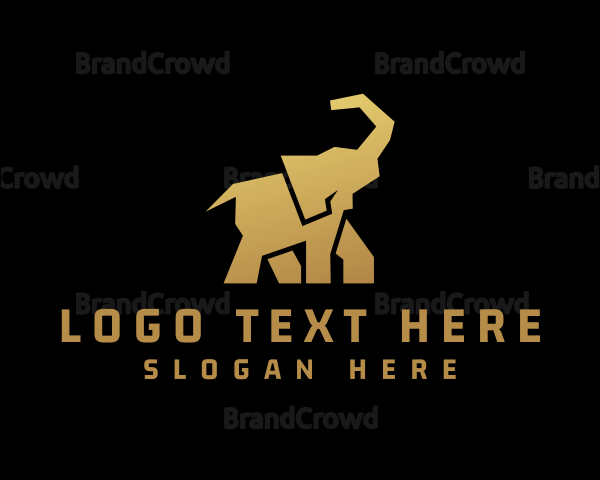 Gold Wild Elephant Logo