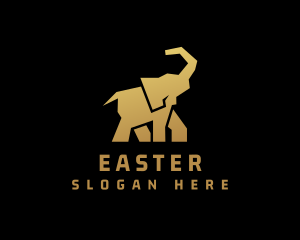 Gold Wild Elephant Logo