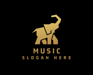 Gold Wild Elephant Logo