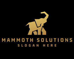 Gold Wild Elephant logo design