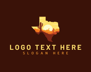 Silent - Texas Desert Map logo design