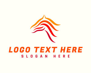 Abstract - Fire Horse Equine logo design