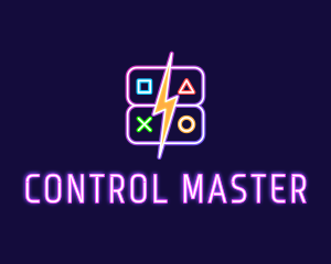 Controller - Neon Gamepad Button Gaming Controller logo design