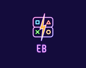Neon Gamepad Button Gaming Controller logo design