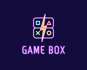 Xbox - Neon Gamepad Button Gaming Controller logo design