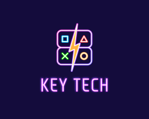 Keyboard - Neon Gamepad Button Gaming Controller logo design