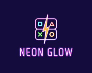 Neon - Neon Gamepad Button Gaming logo design