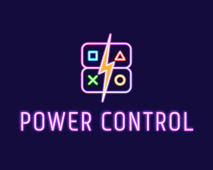 Control - Neon Gamepad Button Gaming Controller logo design