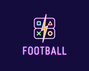Streaming - Neon Gamepad Button Gaming Controller logo design