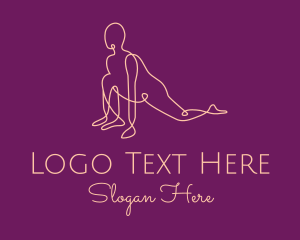 Healing - Lizard Yoga Pose logo design