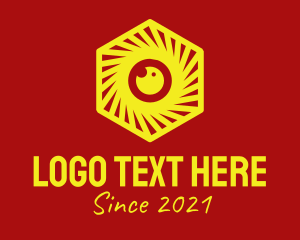 Yellow Hexagon Camera logo design