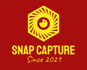 Capture - Yellow Hexagon Camera logo design