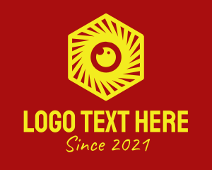 Photo Editor - Yellow Hexagon Camera logo design