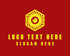Paparazzi - Hexagon Camera Lens logo design