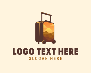 Luggage - Travel Luggage Scenery logo design