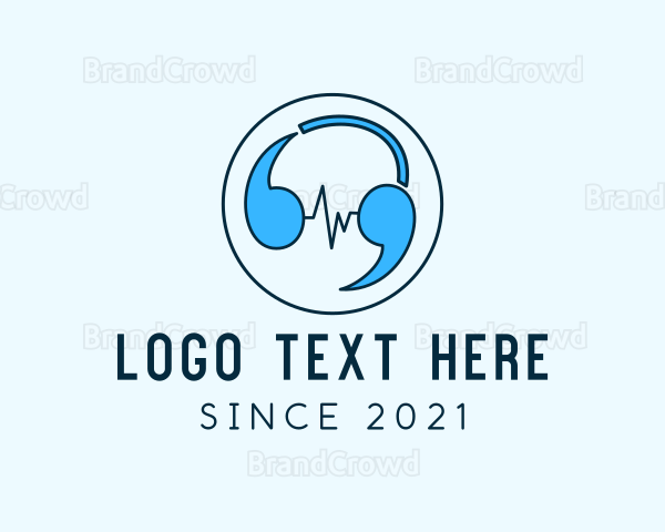Quote Marks Chat Headphone Podcast Logo