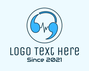 Headset - Quote Headphone Podcast logo design