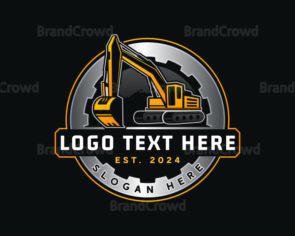 Excavator Machinery Construction Logo