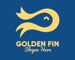 Goldfish - Happy Goldfish Fish logo design