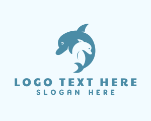 Aquarium - Aquatic Dolphin Animal logo design