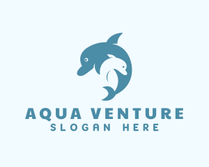 Snorkeling - Aquatic Dolphin Animal logo design