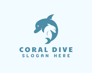 Snorkeling - Aquatic Dolphin Animal logo design