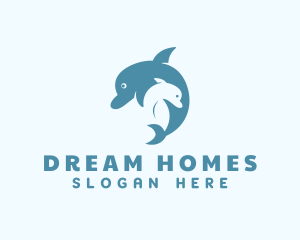 Baby Store - Aquatic Dolphin Animal logo design