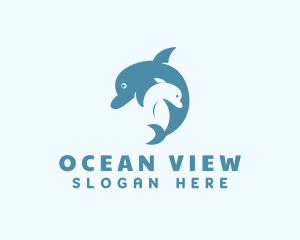 Aquatic Dolphin Animal logo design