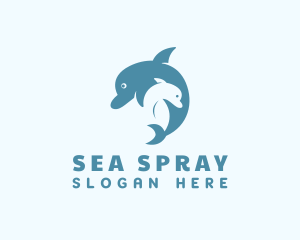 Aquatic Dolphin Animal logo design