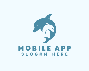 Aquarium - Aquatic Dolphin Animal logo design